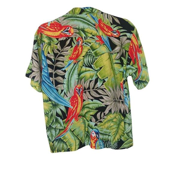 Pineapple Connection Hawaiian Shirt Mens Large Parrot Tropical Rayon Aloha Luau - Picture 3 of 12